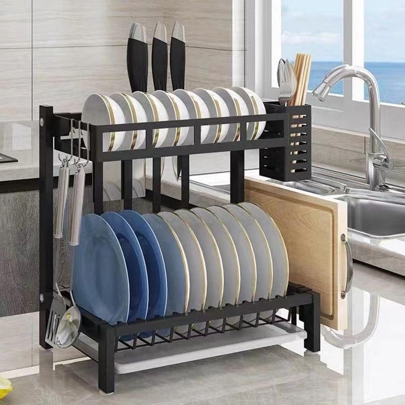 2 Tiers Kitchen Plate Drying Rack or Storage Organizer