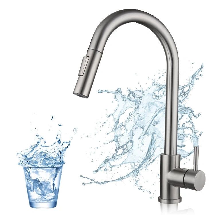 Stainless Steel Motion Sensor Kitchen Faucet (Black or Chrome)